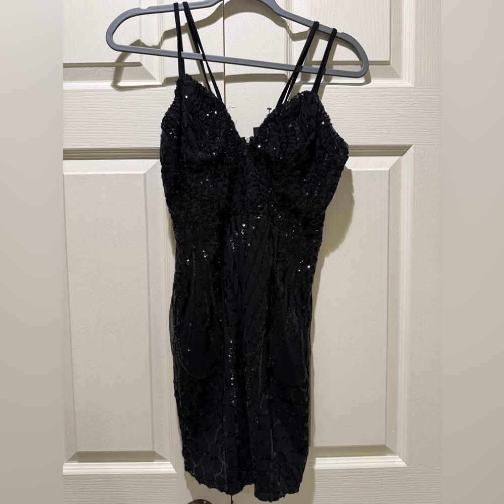 Fashion Nova Black Sequin Dress